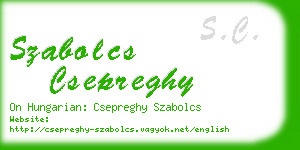 szabolcs csepreghy business card